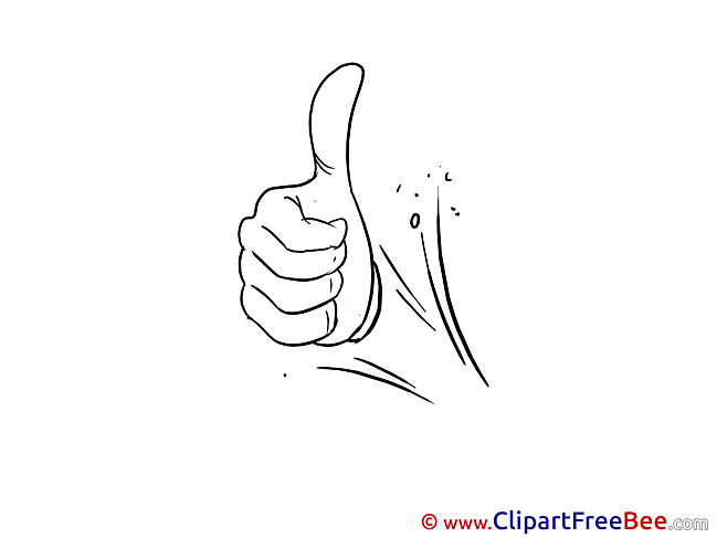 Coloring Hand Clipart Thumbs up Illustrations
