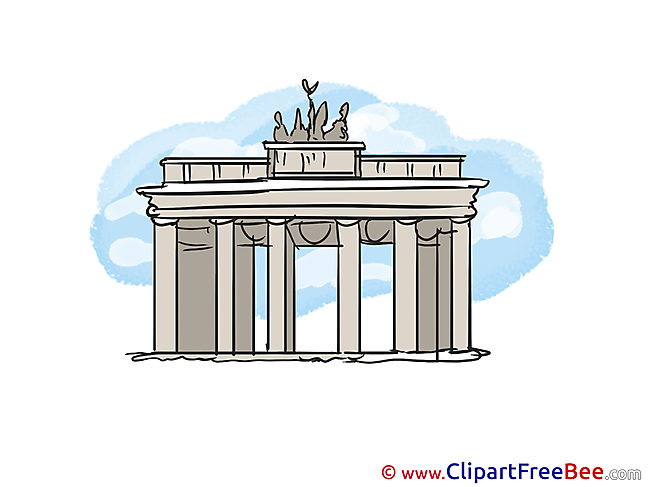 Brandenburg gate Berlin printable Illustrations for free