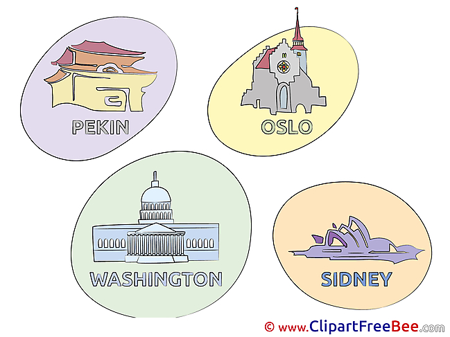 Magnets Cities Cliparts printable for free