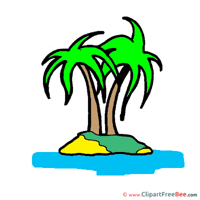 Palms Sea printable Illustrations for free