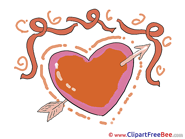 Arrow Ribbon Heart Clipart Valentine's Day free Images
