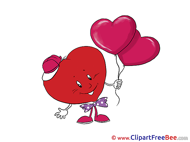 Balloons Heart download Valentine's Day Illustrations