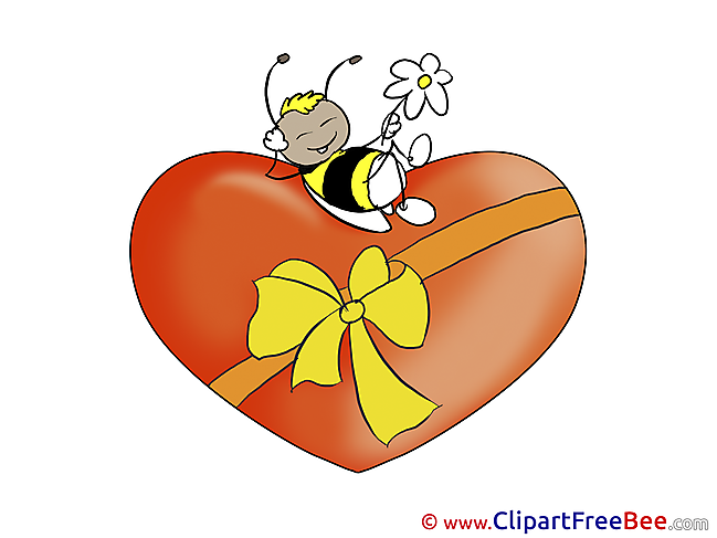 Bee Heart Clipart Valentine's Day Illustrations