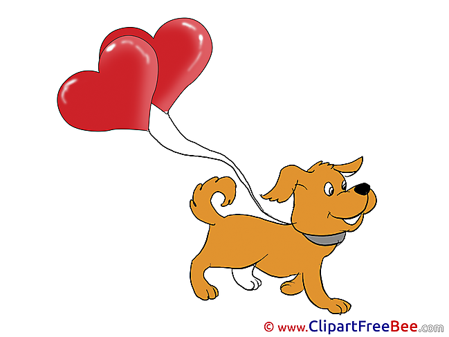 Dog Balloons Clipart Valentine's Day free Images
