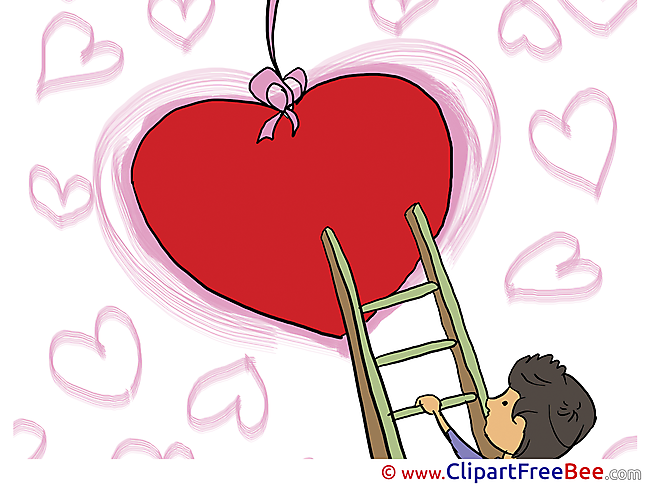 Ladder Heart Valentine's Day Illustrations for free