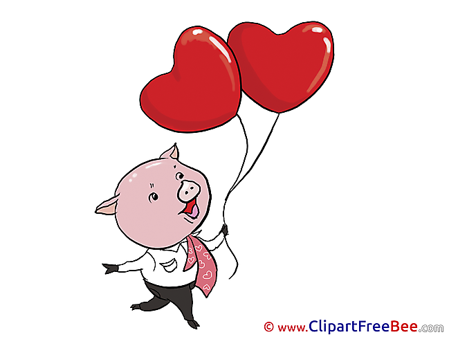 Piggy Balloons Pics Valentine's Day free Cliparts