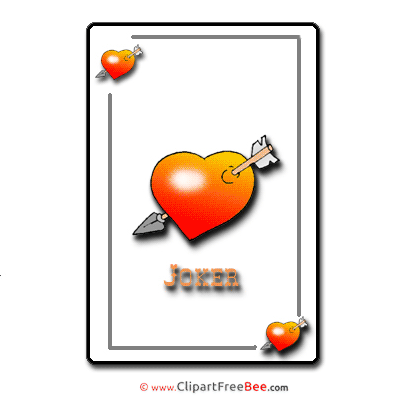 Playing Card Heart Clipart Valentine's Day Illustrations