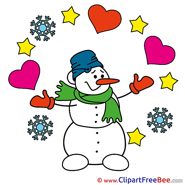 Snowman Pics Valentine's Day Illustration