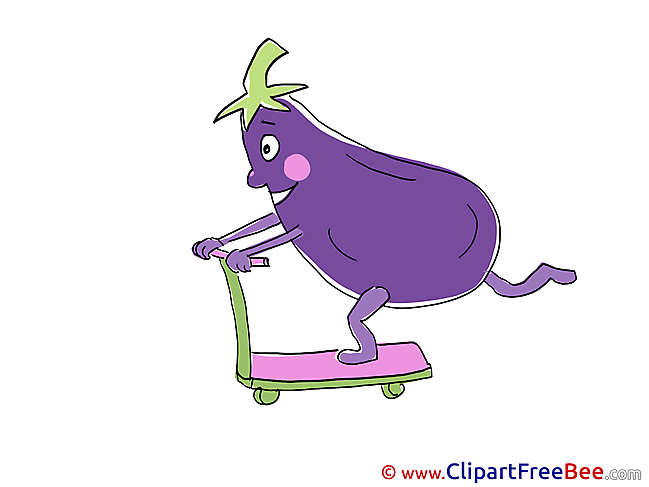 Scooter Eggplant Clip Art download for free