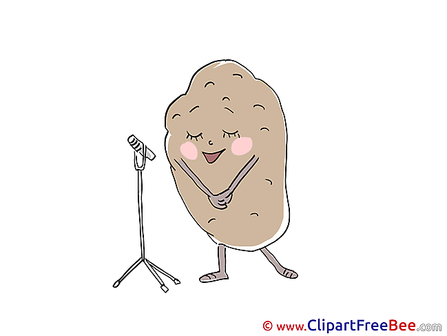 Singing Potato Cliparts printable for free