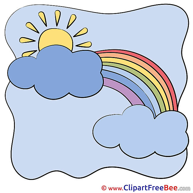 Drawing Sun Clouds Rainbow free printable Cliparts and Images