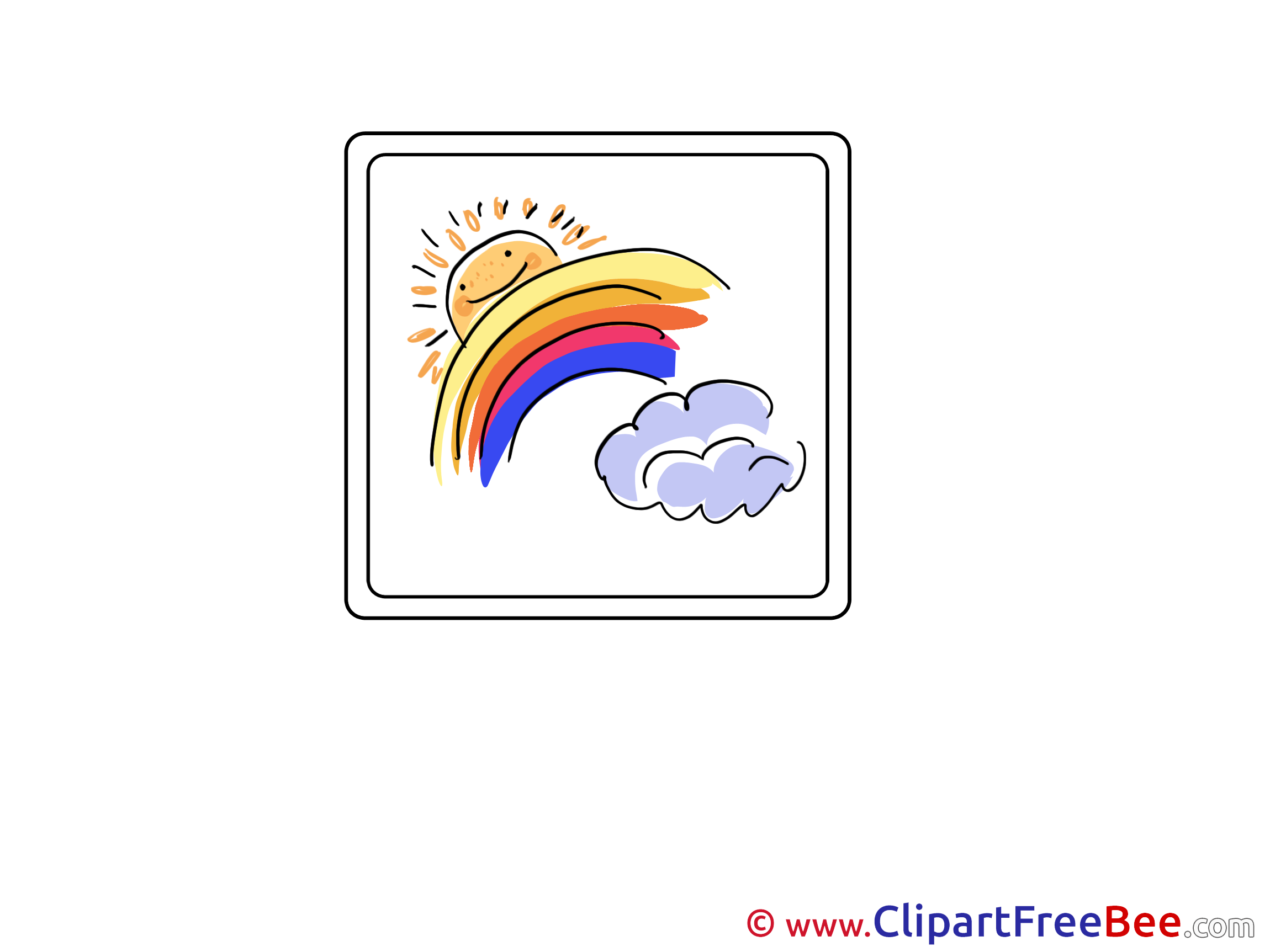 Rainbow Clouds Sun download printable Illustrations