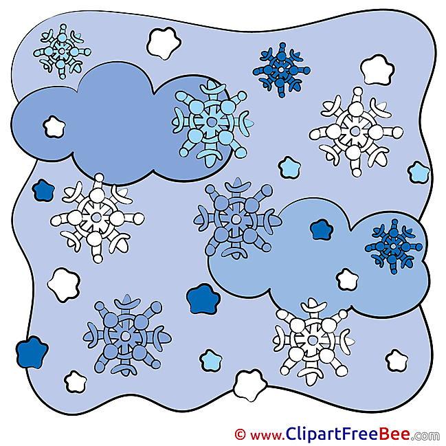Snow Snowflakes Winter Cliparts printable for free