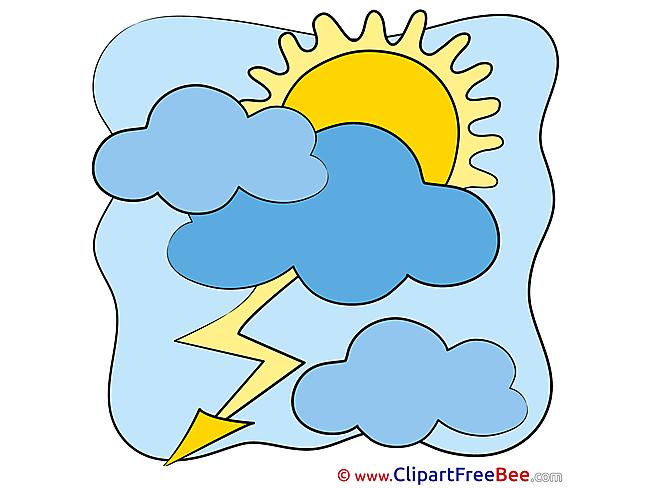 Thunder Lightning Sun Clipart free Illustrations