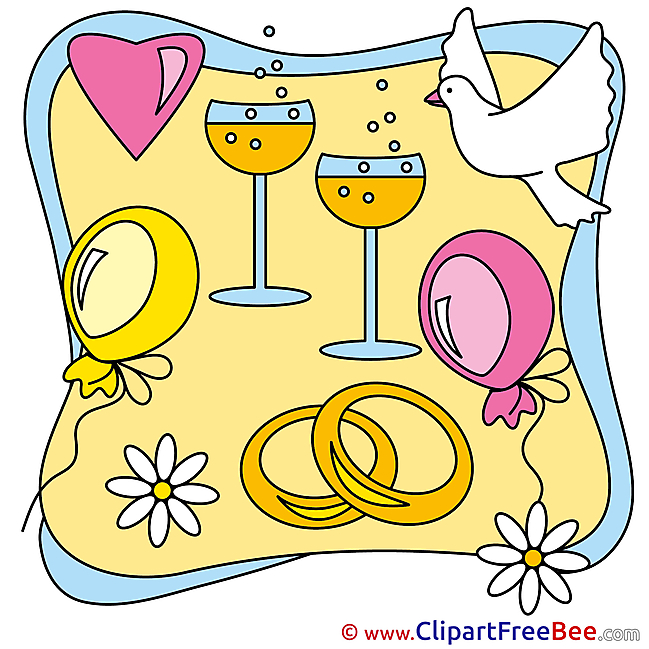 Balloons Glasses Champagne free Cliparts Wedding