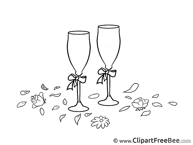 Champagne download Wedding Illustrations