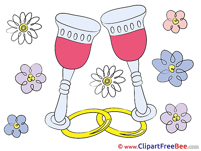 Glasses of Wine Flowers free Cliparts Wedding