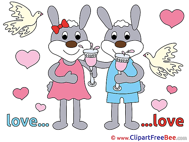 Hares Hearts Wedding download Illustration