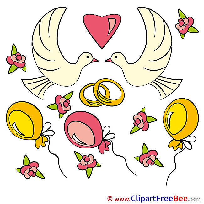 Printable Balloons Illustrations Wedding