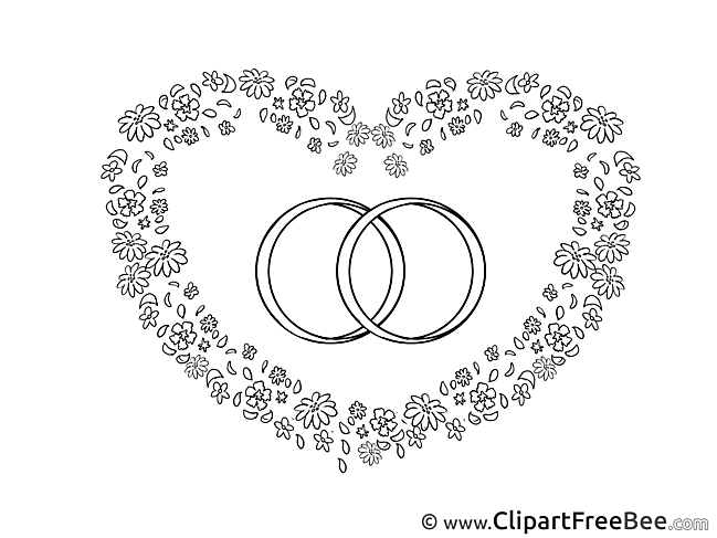 Rings Heart Clipart Wedding Illustrations