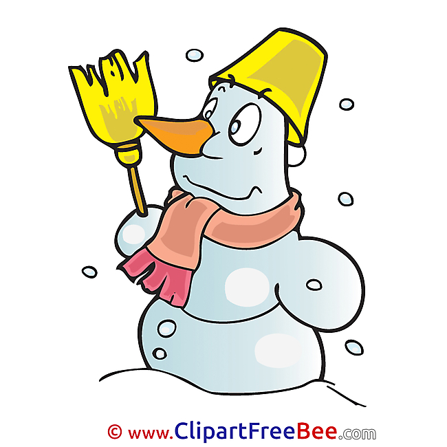 Broom Snowman free Illustration Winter