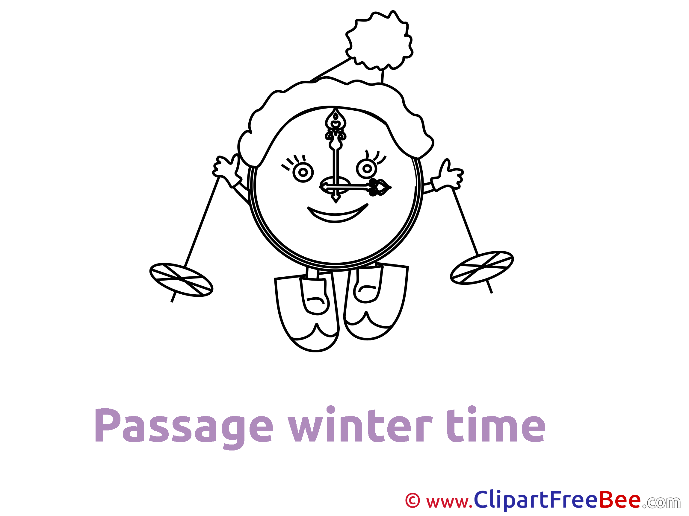 Ski Clock free Illustration Winter