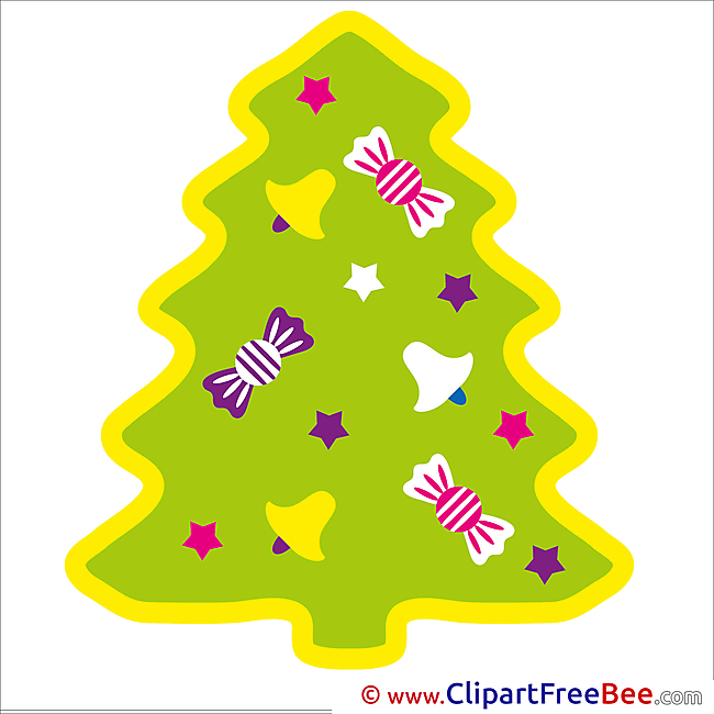 Winter Christmas Tree Clip Art for free