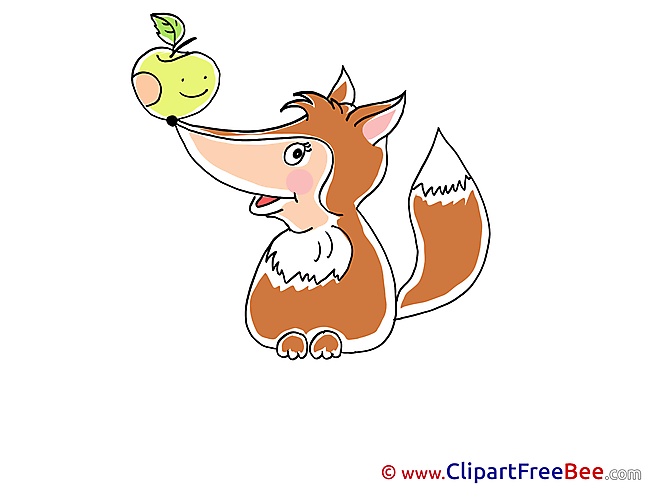 Apple Fox Clipart free Illustrations