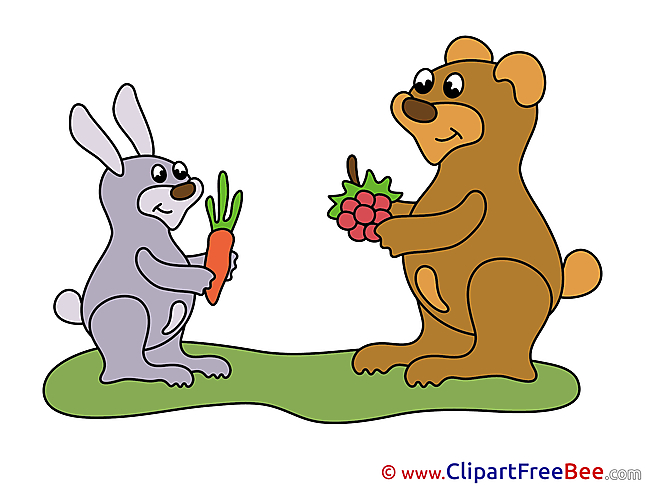 Carrot Rabbit Bear Clip Art download for free