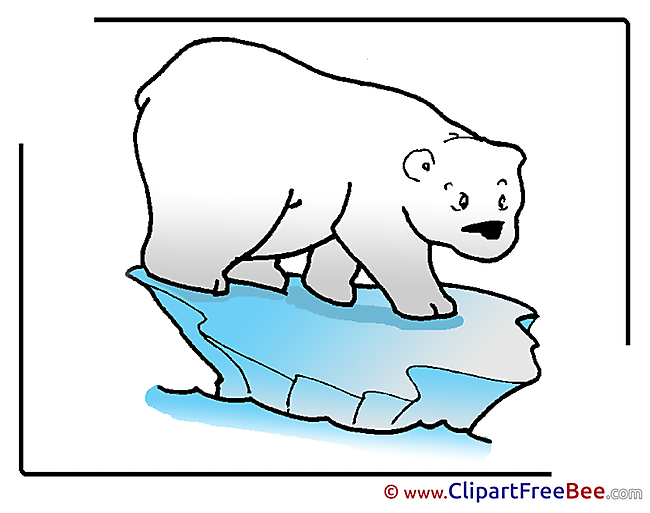 Floe Polar Bear Cliparts printable for free
