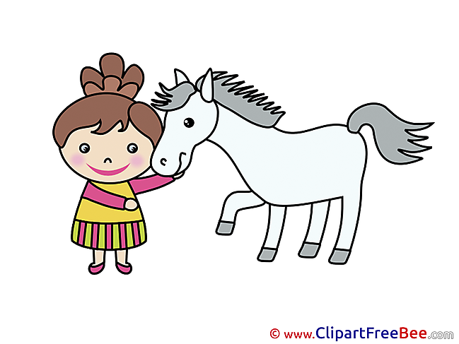 Girl Horse Pics download Illustration