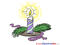 Beautiful Advent Candle with Light Clip Art free