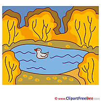 Lake Duck Autumn download Illustration