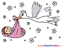 Birth Stork Clipart Baby Illustrations