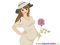 Woman pregnant printable Illustrations Baby
