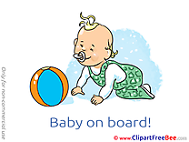 Ball Baby on board Clip Art for free