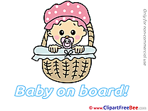 Basket Kid Cliparts Baby on board for free