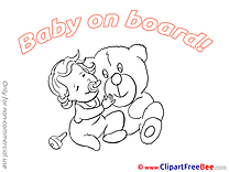 Bear Baby on board free Images download