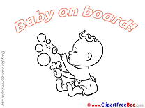 Bubbles free Illustration Baby on board