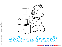 Castle Baby on board Clip Art for free
