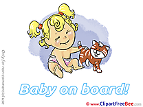Cat Cliparts Baby on board for free