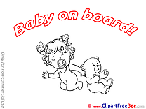 Coloring Teddy Bear Baby on board Illustrations for free