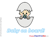 Egg Baby on board Clip Art for free