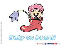 Flower Cliparts Baby on board for free