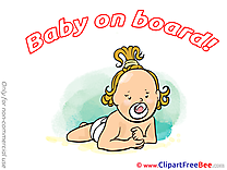 Little Girl printable Illustrations Baby on board