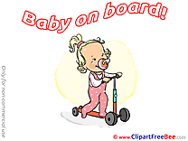 Scooter Pics Baby on board Illustration