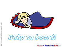 Sleeping printable Illustrations Baby on board