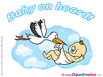 Stork Clipart Baby on board Illustrations
