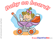 Stroller download Baby on board Illustrations