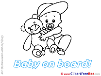 Teddy Bear Baby on board Clip Art for free